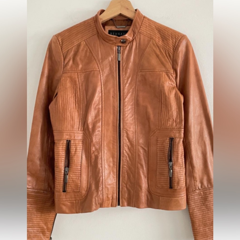Bernardo Tan Leather Jacket